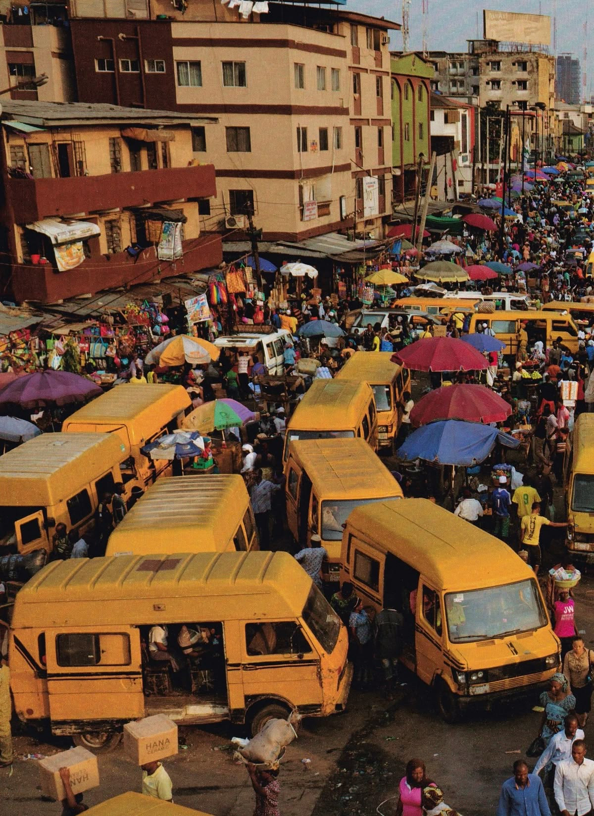 vibrant lagos. a market hub for african outfits and accessories.
