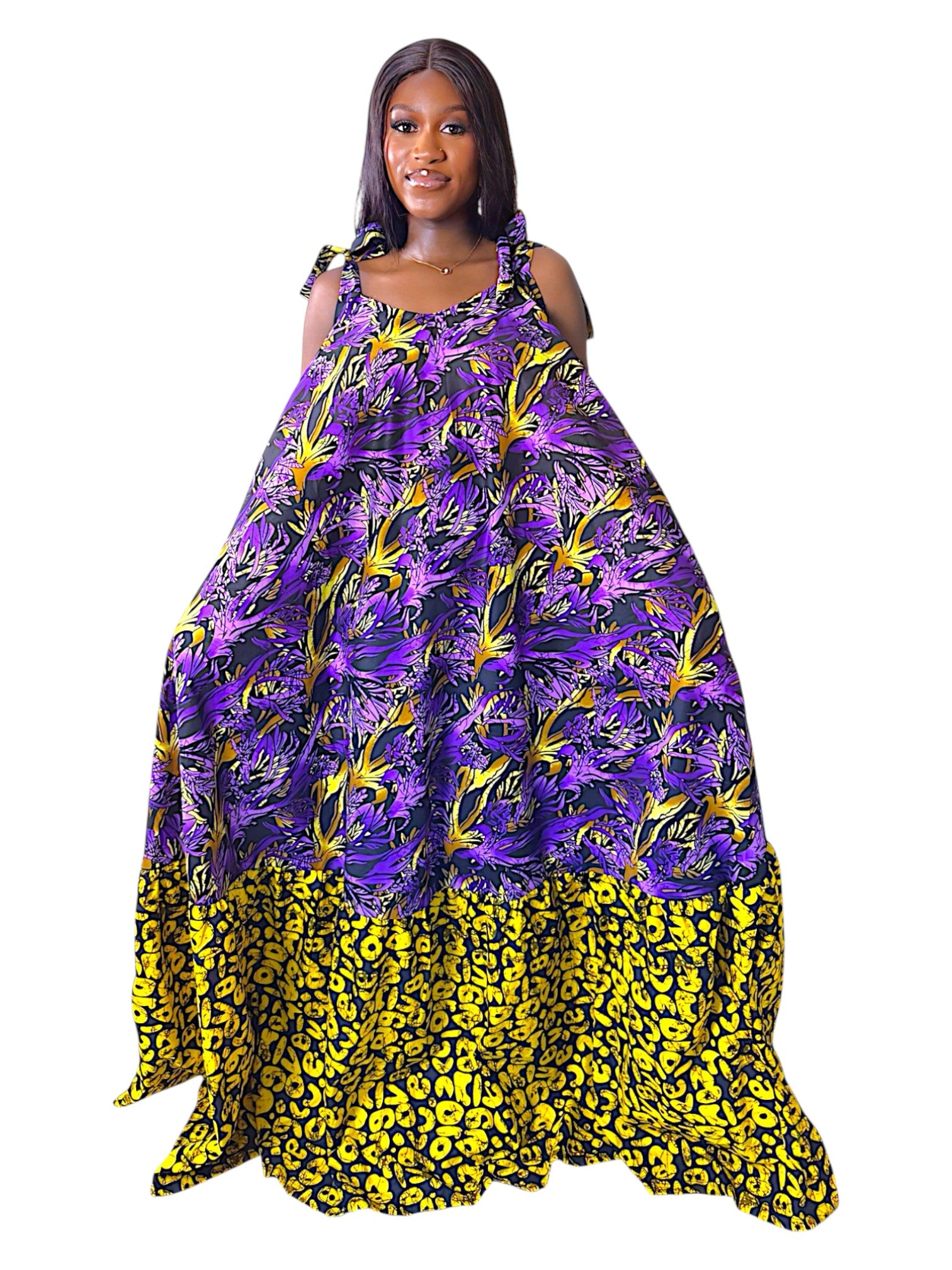Òòrùn Maxi Long Ankara Sundress