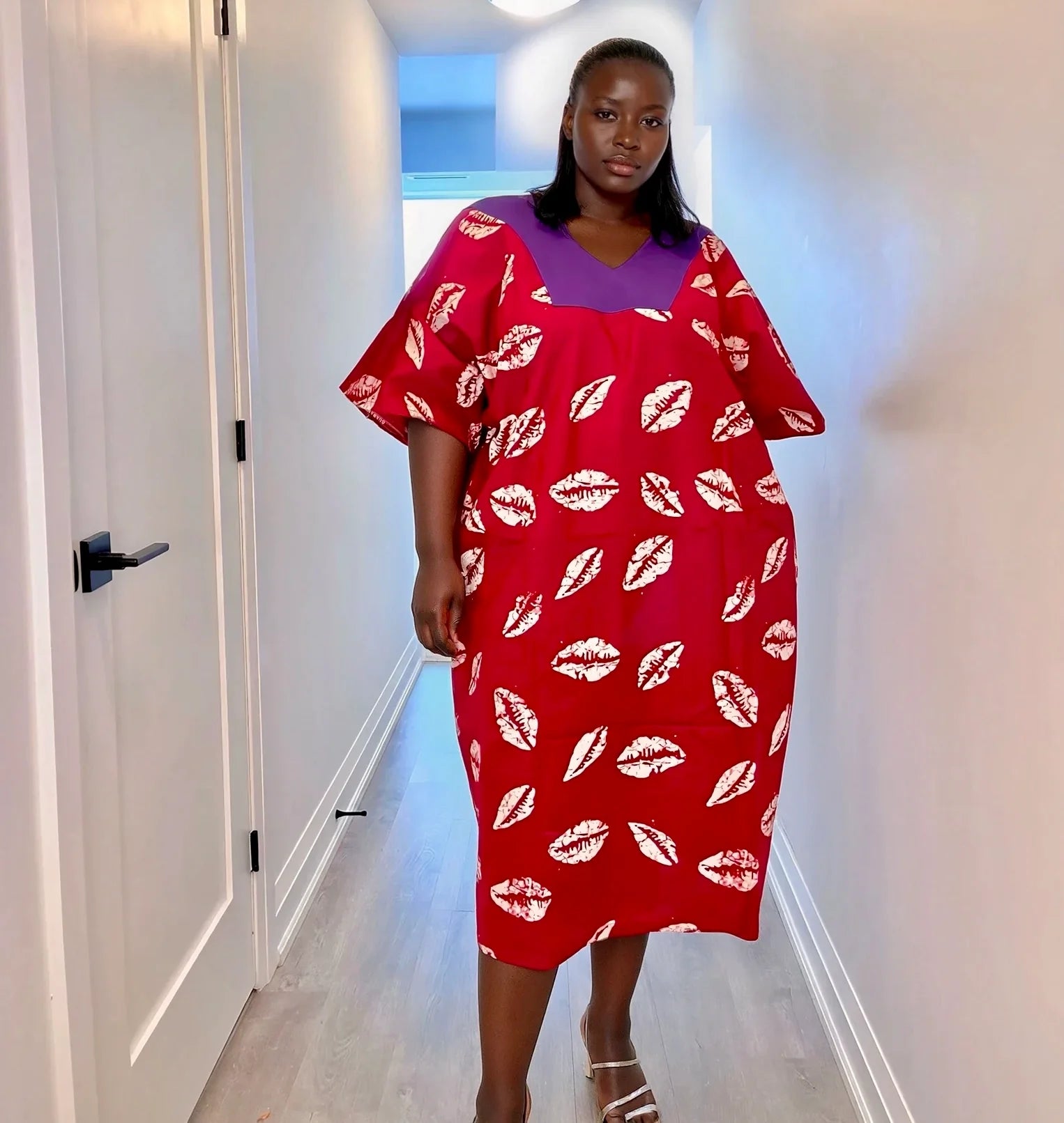 Ankara Bubu Dress - Chic Midi with Drawstring Waist