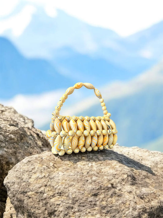 Golden Glow Mini Beaded Evening Bag