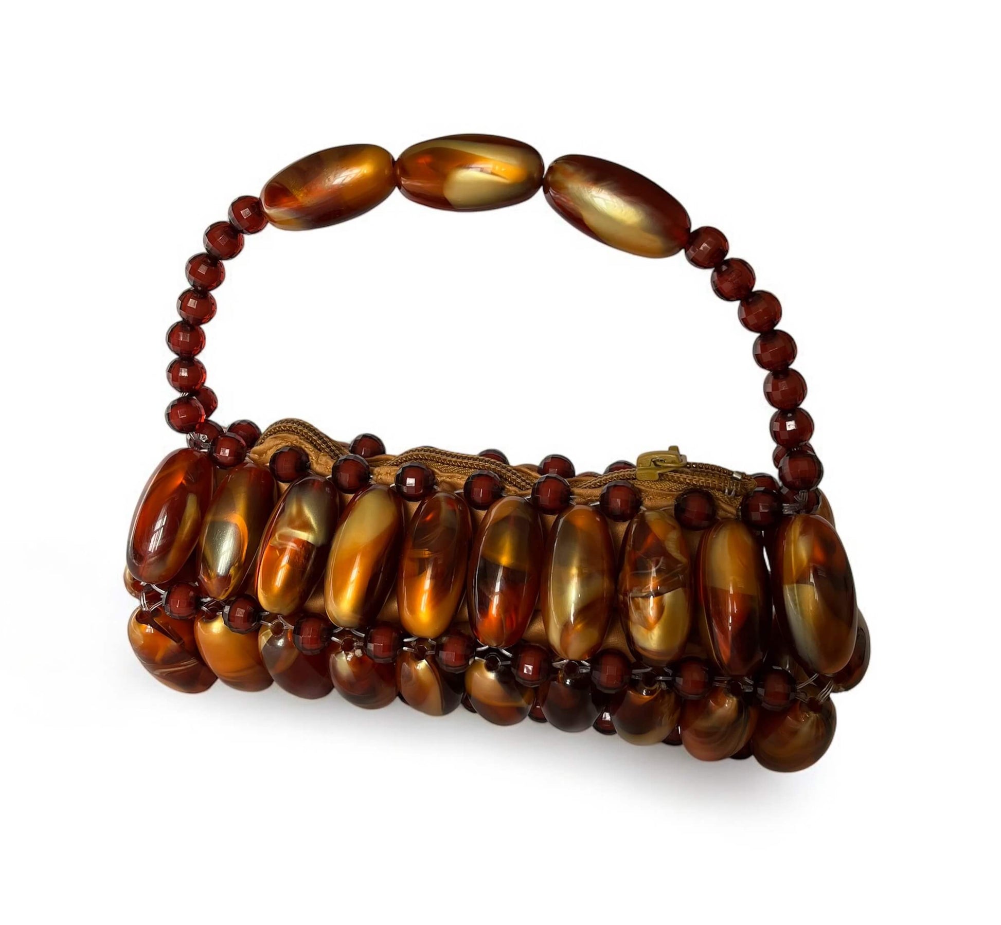 Amber Luxe Mini Beaded Evening Bag