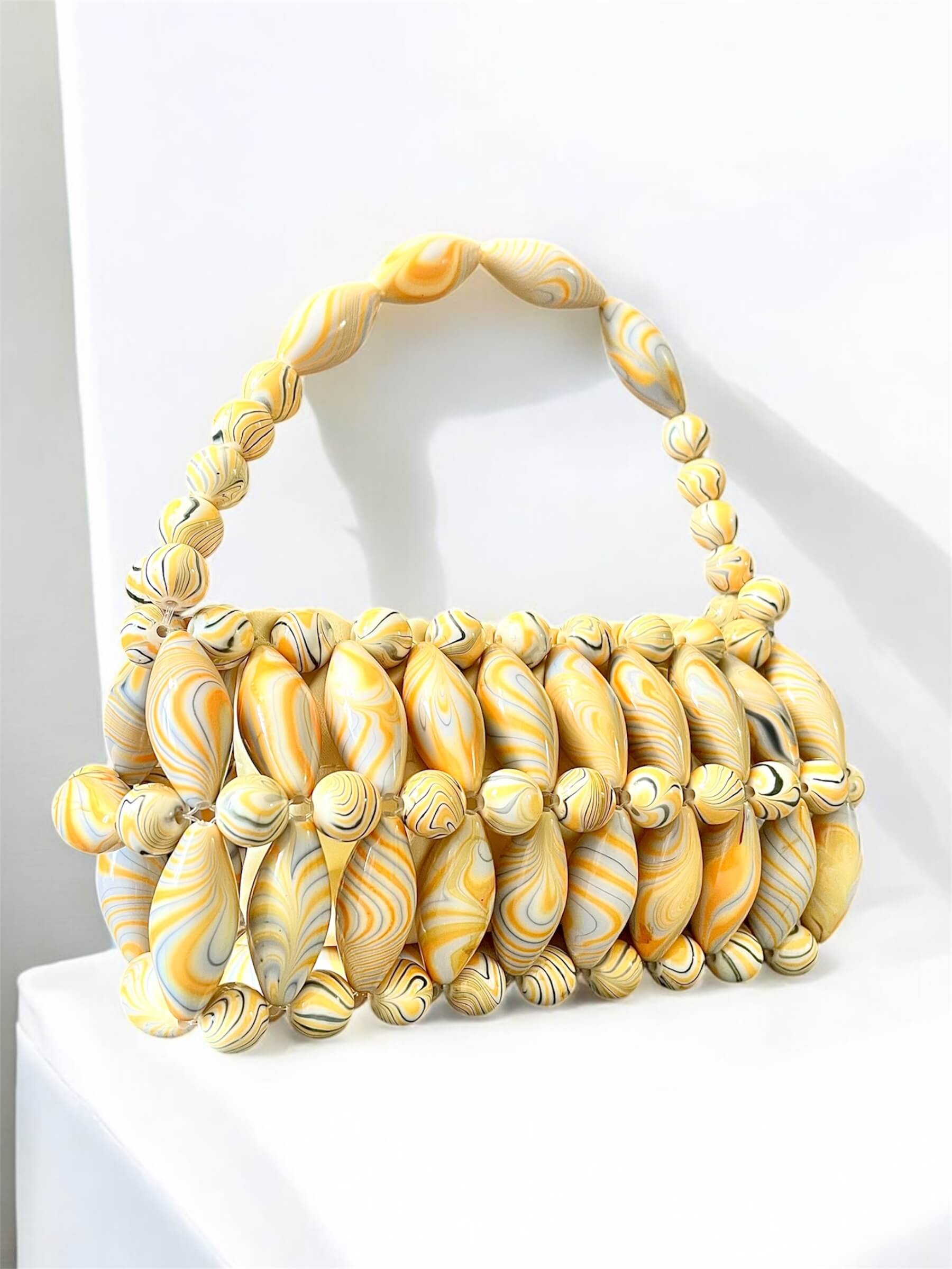 Golden Glow Mini Beaded Evening Bag