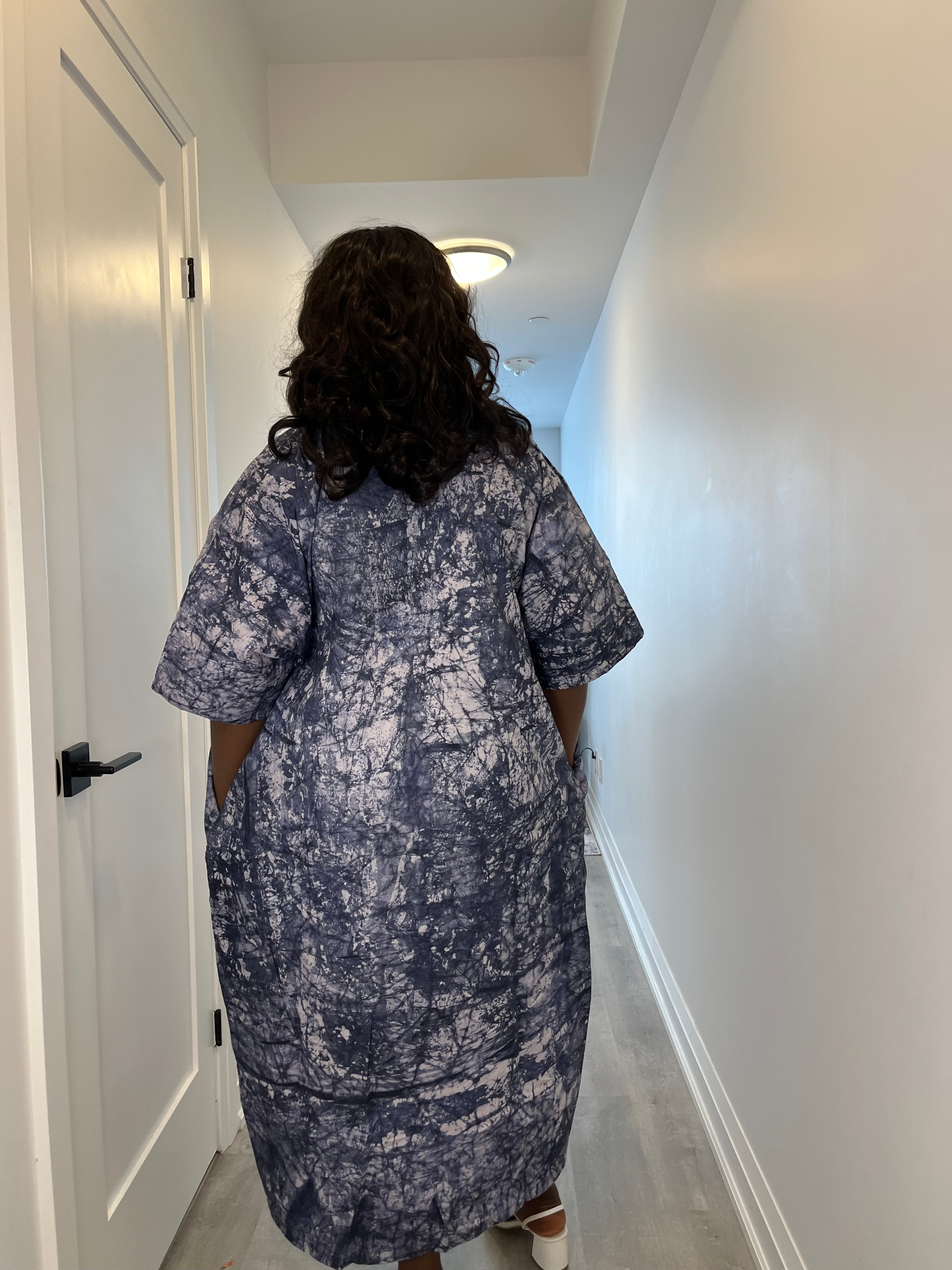 Crimson Marble Adire Dress - Tola