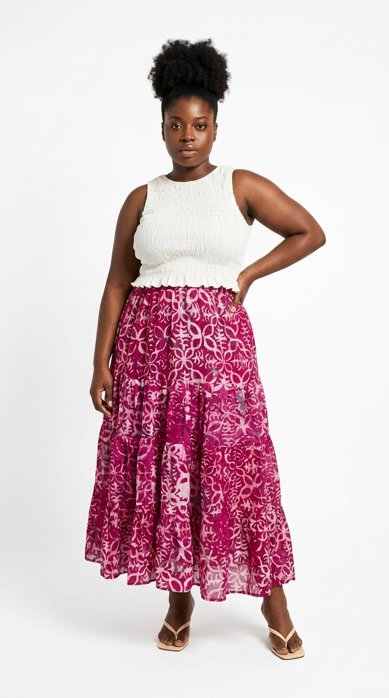 Iwora Midi Adire Skirt