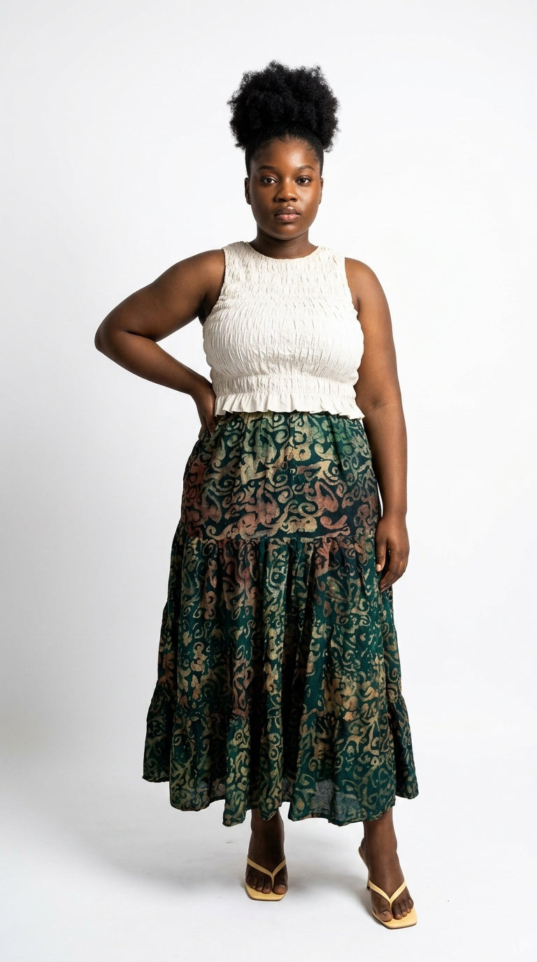Iwora Midi Adire Skirt
