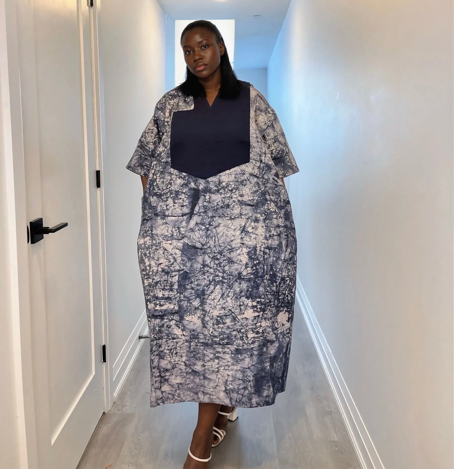 Crimson Marble Adire Dress - Tola