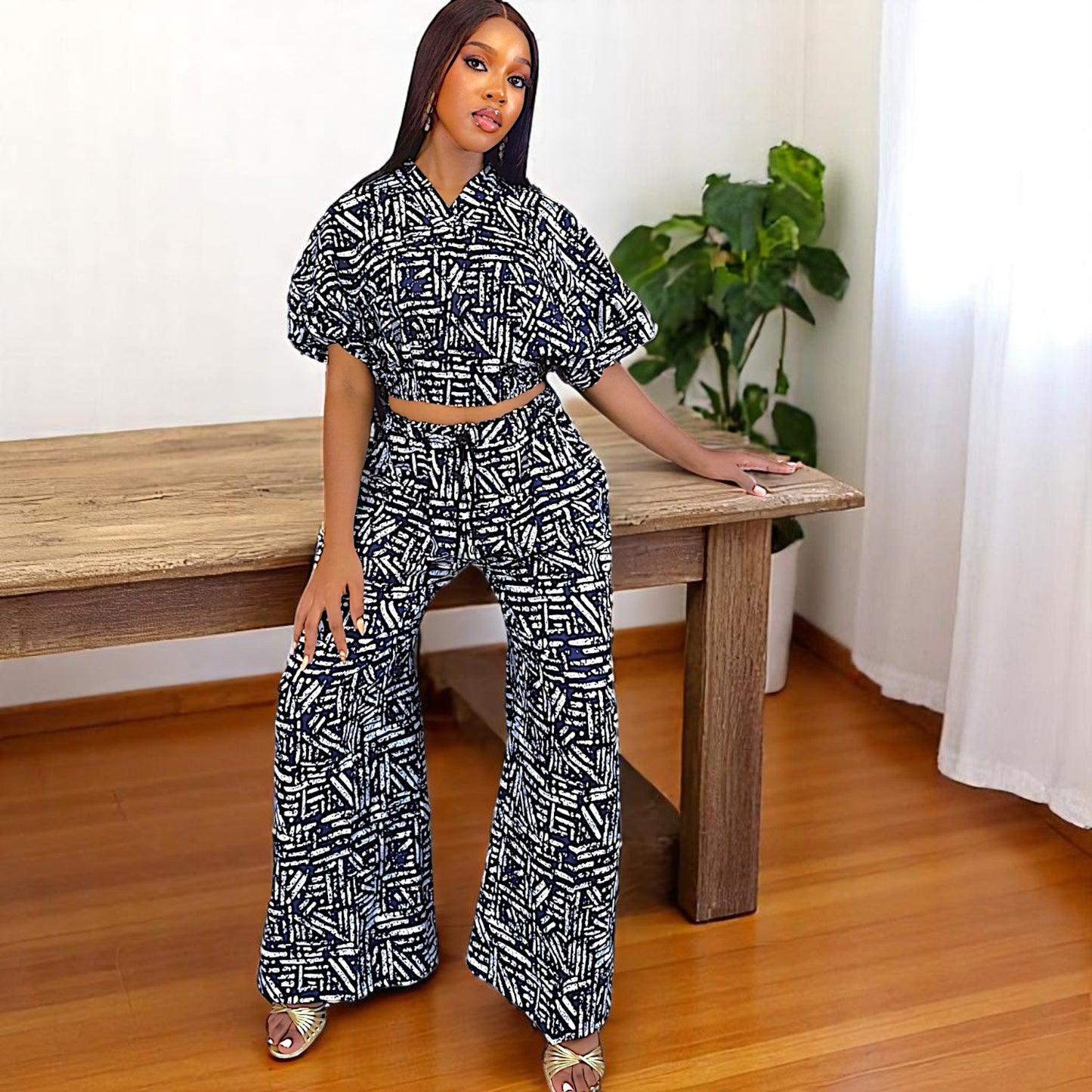 Ìròsùn Ankara Crop Top & Long Pant Set