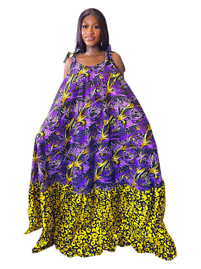 Òòrùn Maxi Long Ankara Sundress