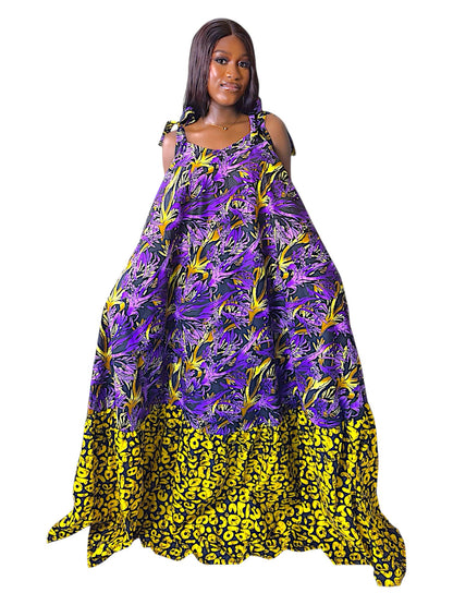 Òòrùn Maxi Long Ankara Sundress